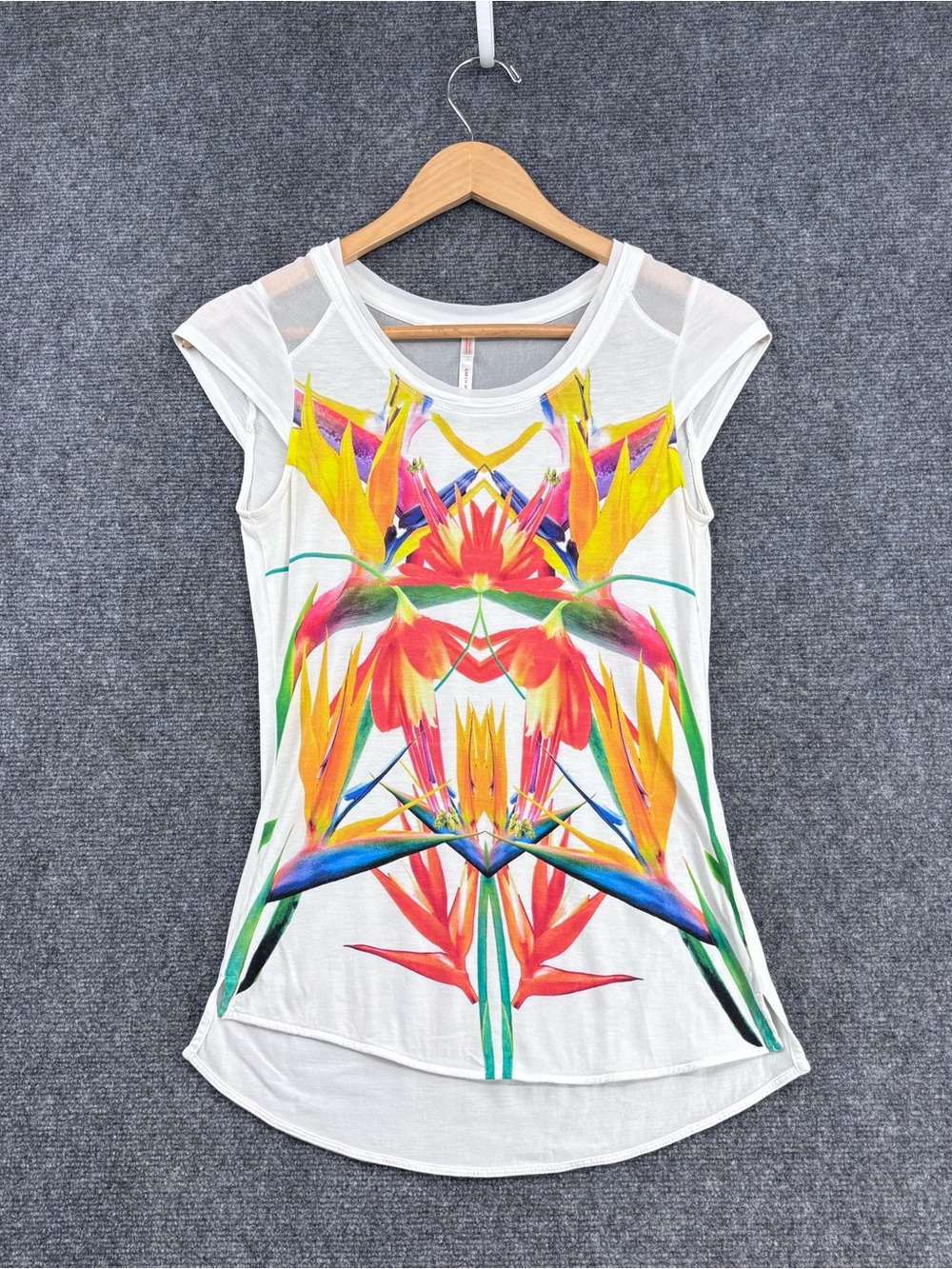 Karen Mullen Quiet Luxury Designer White Bird Of Paradise Vest Top Women’s XS